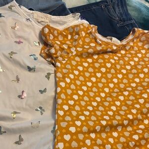 Butterfly and Heart Pattern Kids Tops